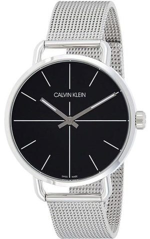 Calvin Klein Even Black Dial Silver Mesh Bracelet Watch for Women - K7B21121 Authentic Buy Shop Now