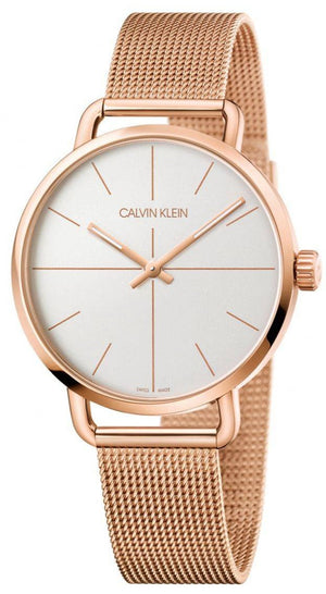 Calvin Klein Even White Dial Rose Gold Mesh Bracelet Watch for Women - K7B21626 Authentic Buy Shop Now