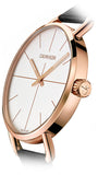 Calvin Klein Even White Dial Black Leather Strap Watch for Women - K7B216C6 Authentic Buy Shop Now