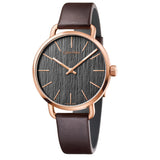 Calvin Klein Even Grey Dial Brown Leather Strap Watch for Women - K7B236G3 Authentic Buy Shop Now