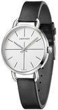 Calvin Klein Evan White Dial Black Leather Strap Watch for Women - K7B231CY Authentic Buy Shop Now
