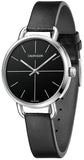 Calvin Klein Even Black Dial Black Leather Strap Watch for Women - K7B231CZ Authentic Buy Shop Now