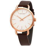 Calvin Klein Even White Dial Brown Leather Strap Watch for Women - K7B236G6 Authentic Buy Shop Now