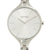 Calvin Klein Graphic White Dial Silver Steel Strap Watch for Women - K7E23146 Authentic Buy Shop Now