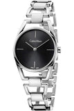 Calvin Klein Dainty Black Dial Silver Steel Strap Watch for Women - K7L23141 Authentic Buy Shop Now
