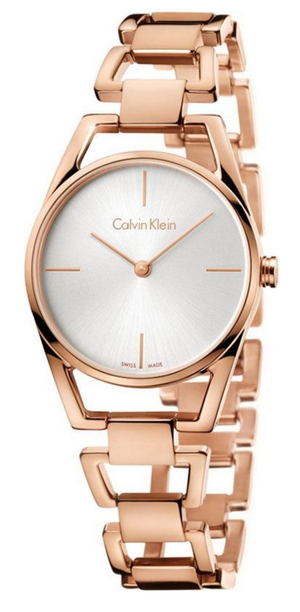 Calvin Klein Stately White Dial Rose Gold Steel Strap Watch for Women - K3G23626 Authentic Buy Shop Now