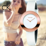 Calvin Klein Chic White Dial White Leather Strap Watch for Women - K7N236K2 Authentic Buy Shop Now