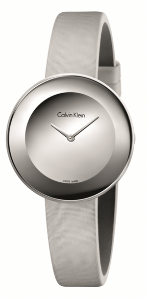 Calvin Klein Chic Silver Dial White Leather Strap Watch for Women - K7N23UP8 Authentic Buy Shop Now