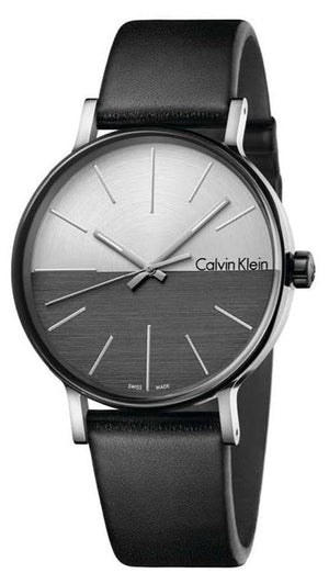 Calvin Klein Boost White Black Dial Black Leather Strap Watch for Men - K7Y21CCX Authentic Buy Shop Now