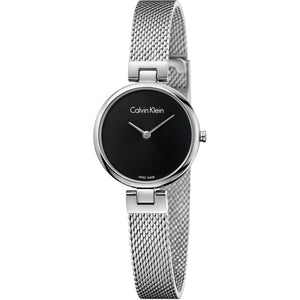 Calvin Klein Authentic Black Dial Silver Mesh Bracelet Watch for Women - K8G23121 Authentic Buy Shop Now