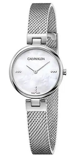 Calvin Klein Authentic Mother of Pearl Dial Silver Mesh Bracelet Watch for Women - K8G2312E Authentic Buy Shop Now