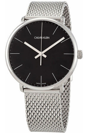 Calvin Klein High Noon Black Dial Silver Mesh Bracelet Watch for Men - K8M21121 Authentic Buy Shop Now