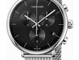 Calvin Klein High Noon Chronograph Black Dial Silver Mesh Bracelet Watch for Men - K8M27121 Authentic Buy Shop Now