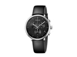 Calvin Klein High Noon Chronograph Black Dial Black Leather Strap Watch for Men - K8M271C1 Authentic Buy Shop Now