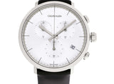 Calvin Klein High Noon Chronograph White Dial Black Leather Strap Watch for Men - K8M271C6 Authentic Buy Shop Now