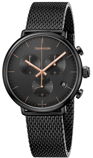 Calvin Klein High Noon Black Dial Black Mesh Bracelet Watch for Women - K8M27421 Authentic Buy Shop Now