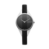 Calvin Klein Rebel Black Grey Dial Black Leather Strap Watch for Women - K8P231C1 Authentic Buy Shop Now