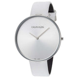 Calvin Klein Full Moon White Dial White Leather Strap Watch for Women - K8Y231L6 Authentic Buy Shop Now