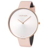 Calvin Klein Full Moon Silver Dial Pink Leather Stap Watch for Women - K8Y236Z6 Authentic Buy Shop Now
