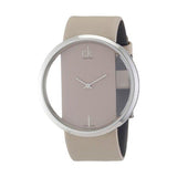 Calvin Klein Glam Transparent Dial Beige Leather Strap Watch for Women - K9423162 Authentic Buy Shop Now