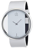 Calvin Klein Glam Transparent Silver Dial Grey Leather Strap Watch for Women - K9423193 Authentic Buy Shop Now