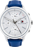 Tommy Hilfiger Carly Silver Dial Blue Leather Strap Watch for Women - 1781791 Authentic Buy Shop Now