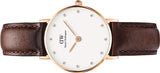 Daniel Wellington Classy Bristol White Dial Brown Leather Strap Watch For Women - DW00100062 Authentic Buy Shop Now