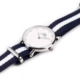 Daniel Wellington Classy Glasgow White Dial Two Tone NATO Strap Watch For Women - DW00100074 Authentic Buy Shop Now