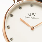 Daniel Wellington Classic Sheffield White Dial Black Leather Strap Watch For Women - DW00100076 Authentic Buy Shop Now