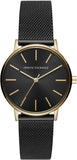 Armani Exchange Lola Three Hand Black Dial Black Mesh Strap Watch For Women - AX5548 Authentic Buy Shop Now