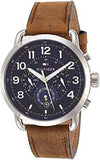 Tommy Hilfiger Briggs Chronograph Blue Dial Brown Leather Strap Watch for Men - 1791424 Authentic Buy Shop Now