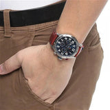 Tommy Hilfiger Trent Quartz Blue Dial Brown Leather Strap Watch for Men - 1791066 Authentic Buy Shop Now