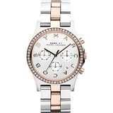 Marc Jacobs Henry Chronograph Silver Dial Two Tone Steel Strap Watch for Women - MBM3106 Authentic Buy Shop Now