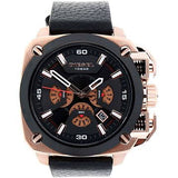 Diesel BAMF Chronograph Black Dial Black Leather Strap Watch For Men - DZ7346 Authentic Buy Shop Now