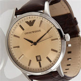 Emporio Armani Classic Quartz Brown Dial Brown Leather Strap Watch For Men - AR2427 Authentic Buy Shop Now