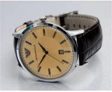 Emporio Armani Classic Quartz Brown Dial Brown Leather Strap Watch For Men - AR2427 Authentic Buy Shop Now