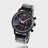 Emporio Armani Luigi Chronograph Black Dial Black Rubber Strap Watch For Men - AR11024 Authentic Buy Shop Now