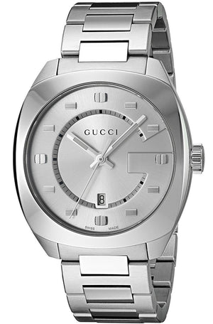 Gucci GG2570 Silver Dial Silver Steel Strap Watch For Men - YA142308 Authentic Buy Shop Now