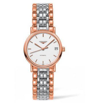 Longines Presence 38.5mm Automatic White Dial Two Tone Steel Strap Watch for Men - L4.921.1.12.7 Authentic Buy Shop Now