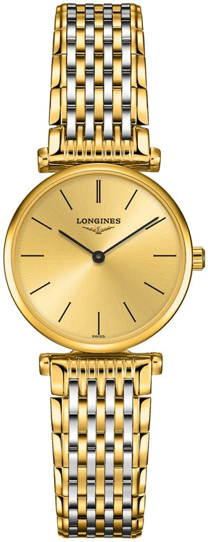 Longines La Grande Classique Quartz Gold Dial Two Tone Mesh Bracelet Watch for Women - L4.209.2.32.7 Authentic Buy Shop Now