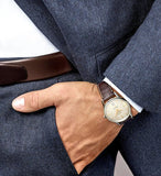 Hugo Boss Classic White Dial Brown Leather Strap Watch for Men - 1513486 Authentic Buy Shop Now
