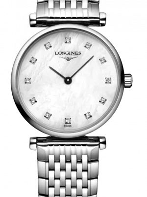 Longines La Grande Classique Diamonds White Dial Silver Steel Strap Watch for Women - L4.209.4.87.6 Authentic Buy Shop Now