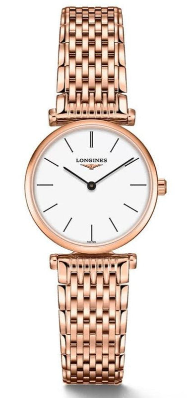 Longines La Grande Classique White Dial Rose Gold Mesh Bracelet Watch for Women - L4.209.1.92.8 Authentic Buy Shop Now