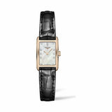 Longines Dolcevita Diamonds Mother of Pearl White Dial Black Leather Strap Watch for Women - L5.258.8.87.0 Authentic Buy Shop Now