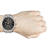 Hugo Boss Champion Chronograph Black Dial Two Tone Steel Strap Watch for Men - 1513819 Authentic Buy Shop Now