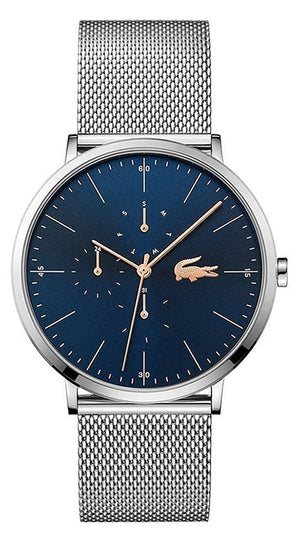 Lacoste Moon Multifunction Blue Dial Silver Mesh Strap Watch for Men - 2011024 Authentic Buy Shop Now