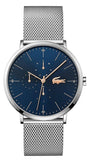 Lacoste Moon Multifunction Blue Dial Silver Mesh Strap Watch for Men - 2011024 Authentic Buy Shop Now