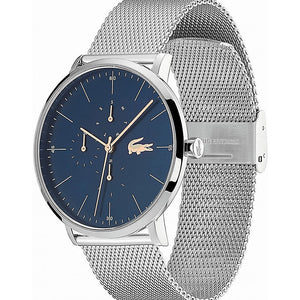 Lacoste Moon Multifunction Blue Dial Silver Mesh Strap Watch for Men - 2011024 Authentic Buy Shop Now