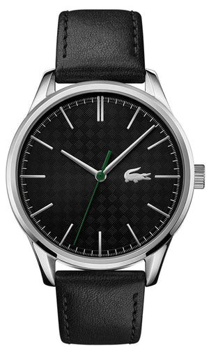 Lacoste Vienna Black Dial Black Leather Strap Watch for Men - 2011047 Authentic Buy Shop Now