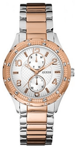 Guess Siren White Dial Two Tone Steel Strap Watch for Women - W0442L4 Authentic Buy Shop Now